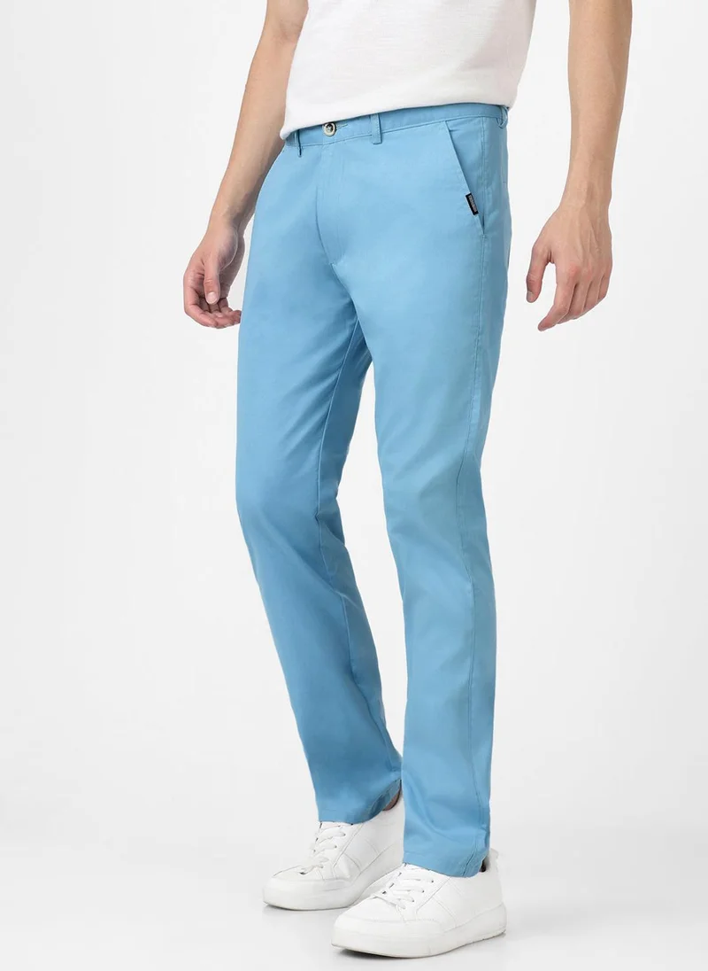 Urbano Fashion  Urbano Fashion Men's Blue Cotton Slim Fit Casual Chinos Trousers for Men | Best Price UAE